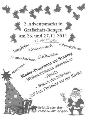 Flyer mit Einladung zum Weihnachtsmarkt 2011